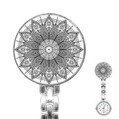 Mandala Meditation Zen Flower Yoga Stainless Steel Nurses Watch by Wegoenart