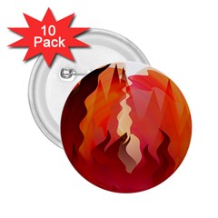 Fire Abstract Cartoon Red Hot 2 25  Buttons (10 Pack) 