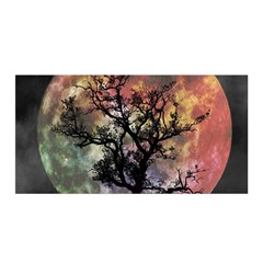 Full Moon Silhouette Tree Night Satin Wrap by Wegoenart