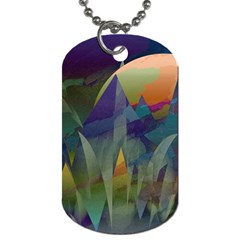 Mountains Abstract Mountain Range Dog Tag (two Sides) by Wegoenart