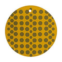 Sensational Stars On Incredible Yellow Round Ornament (two Sides) by pepitasart