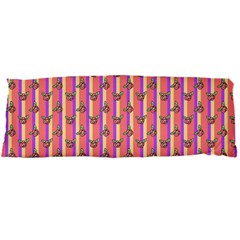 Pink Stripe & Roses Body Pillow Case Dakimakura (two Sides) by charliecreates