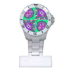 Purple Shapes On A Green Background                         Nurses Watch by LalyLauraFLM