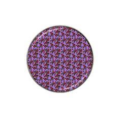 Lazy Cat Floral Pattern Lilac Polka Hat Clip Ball Marker (10 Pack) by snowwhitegirl