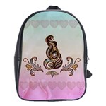 Abstract Decorative Floral Design, Mandala School Bag (XL) Front