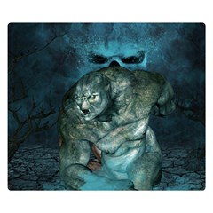 Aweome Troll With Skulls In The Night Double Sided Flano Blanket (small)  by FantasyWorld7