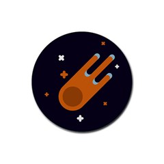 Meteor Meteorite Space Comet Rubber Coaster (round)  by Pakrebo