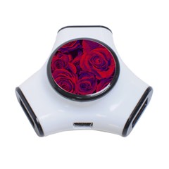 Roses Red Purple Flowers Pretty 3-port Usb Hub by Pakrebo