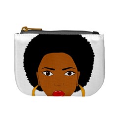 African American Woman With ?urly Hair Mini Coin Purse by bumblebamboo