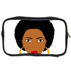 African American Woman With ?urly Hair Toiletries Bag (two Sides) by bumblebamboo