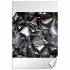 Triangles Polygon Color Silver Uni Canvas 24  X 36  by Pakrebo