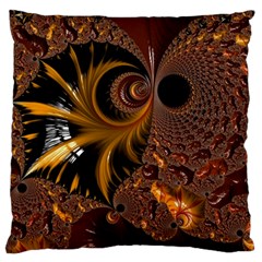 Fractal Brown Golden Intensive Standard Flano Cushion Case (one Side) by Pakrebo