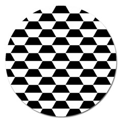 Hexagons Pattern Tessellation Magnet 5  (round) by Mariart