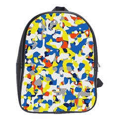 Pop Art Camouflage 2 School Bag (xl) by impacteesstreetweareight