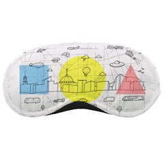 Urban City Skyline Sketch Sleeping Mask by Pakrebo