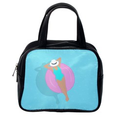 Lady In The Pool Classic Handbag (one Side) by Valentinaart