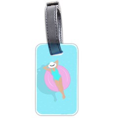 Lady In The Pool Luggage Tag (two Sides) by Valentinaart