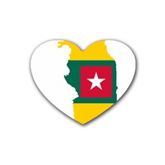 Togo Flag Map Geography Outline Heart Coaster (4 Pack)  by Sapixe