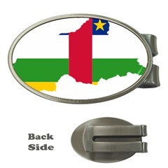 Central African Republic Flag Map Money Clips (oval)  by Sapixe