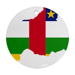 Central African Republic Flag Map Round Ornament (two Sides) by Sapixe