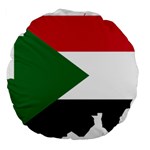 Sudan Flag Map Geography Outline Large 18  Premium Round Cushions Front