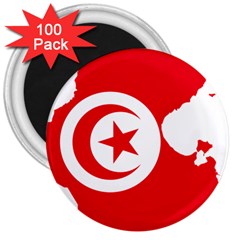 Tunisia Flag Map Geography Outline 3  Magnets (100 Pack) by Sapixe