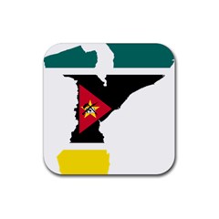 Mozambique Flag Map Geography Rubber Coaster (square)  by Sapixe