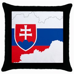 Slovakia Country Europe Flag Throw Pillow Case (black) by Sapixe
