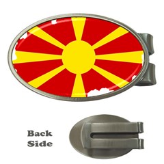 Macedonia Country Europe Flag Money Clips (oval)  by Sapixe