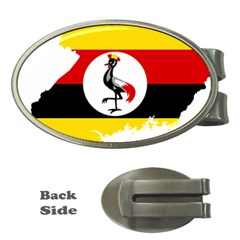 Uganda Flag Map Geography Outline Money Clips (oval)  by Sapixe