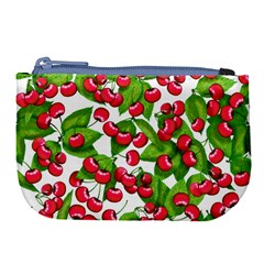 Cherry Leaf Fruit Summer Large Coin Purse by Mariart