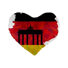 Republic Germany Deutschland Map Standard 16  Premium Flano Heart Shape Cushions by Sapixe
