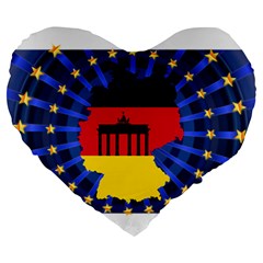 Republic Germany Deutschland Map Large 19  Premium Flano Heart Shape Cushions by Sapixe