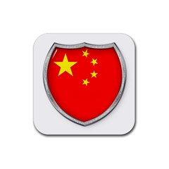 Flag China Country Nation Asia Rubber Coaster (square)  by Sapixe