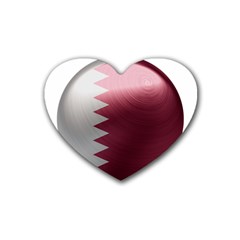 Qatar Flag Country Nation National Heart Coaster (4 Pack)  by Sapixe