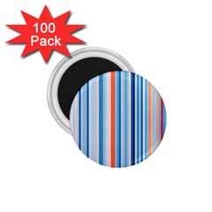 Blue And Coral Stripe 1 1 75  Magnets (100 Pack)  by dressshop
