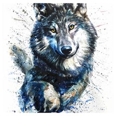 Gray Wolf - Forest King Wooden Puzzle Square by kot737