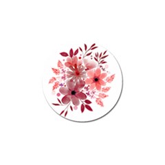 Watercolour Flowers Red Watercolor Golf Ball Marker by Pakrebo