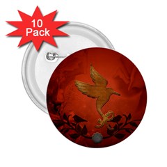 Elegant Decorative Bird 2 25  Buttons (10 Pack)  by FantasyWorld7
