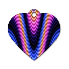 Wave Line Waveform Sound Purple Dog Tag Heart (two Sides) by HermanTelo
