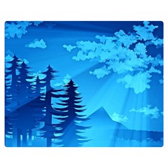 Forest Landscape Pine Trees Forest Double Sided Flano Blanket (medium)  by Pakrebo