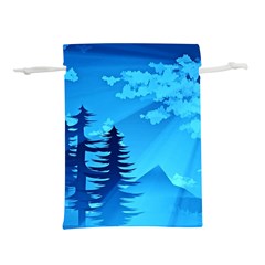 Forest Landscape Pine Trees Forest Lightweight Drawstring Pouch (l) by Pakrebo