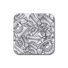 Phone Dial Communication Technology Rubber Coaster (square)  by Pakrebo