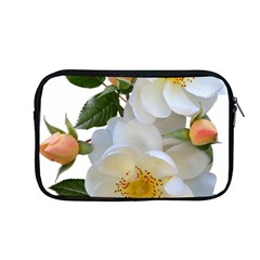 Roses Stamens Pollen Buds White Apple Macbook Pro 13  Zipper Case by Pakrebo