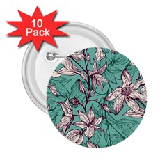 Vintage Floral Pattern 2 25  Buttons (10 Pack)  by Sobalvarro