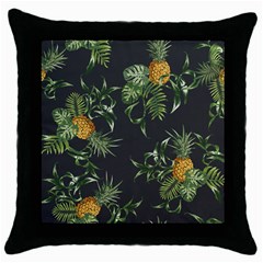 Pineapples Pattern Throw Pillow Case (black) by Sobalvarro