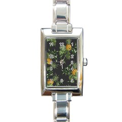 Pineapples Pattern Rectangle Italian Charm Watch by Sobalvarro