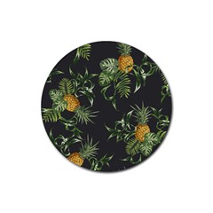 Pineapples Pattern Rubber Coaster (round)  by Sobalvarro