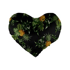 Pineapples Pattern Standard 16  Premium Flano Heart Shape Cushions by Sobalvarro