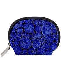 Neon Abstract Cobalt Blue Wood Accessory Pouch (small) by Bajindul